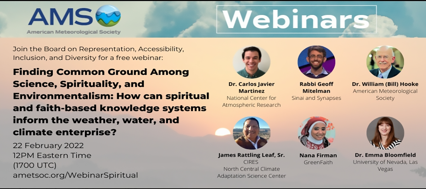 Webinar: How Can Spiritual and Faith-Based Knowledge Systems Inform the Weather, Water, and Climate Enterprise?