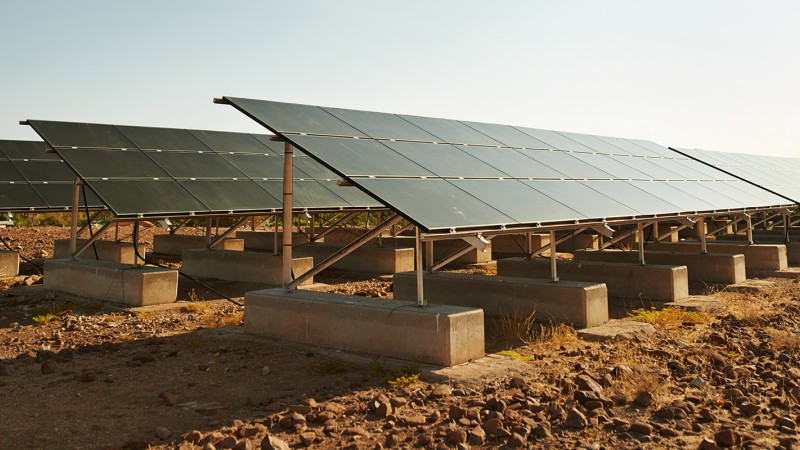 Solar panels in the sun