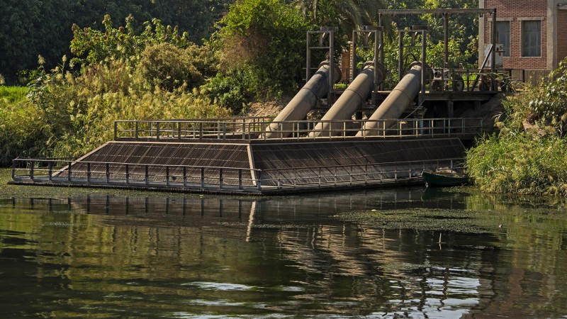 Pipes entering a river